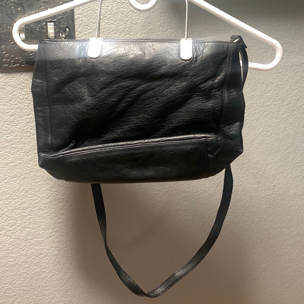 leather bag with metal handle, vintage st. john's bay genuine leather